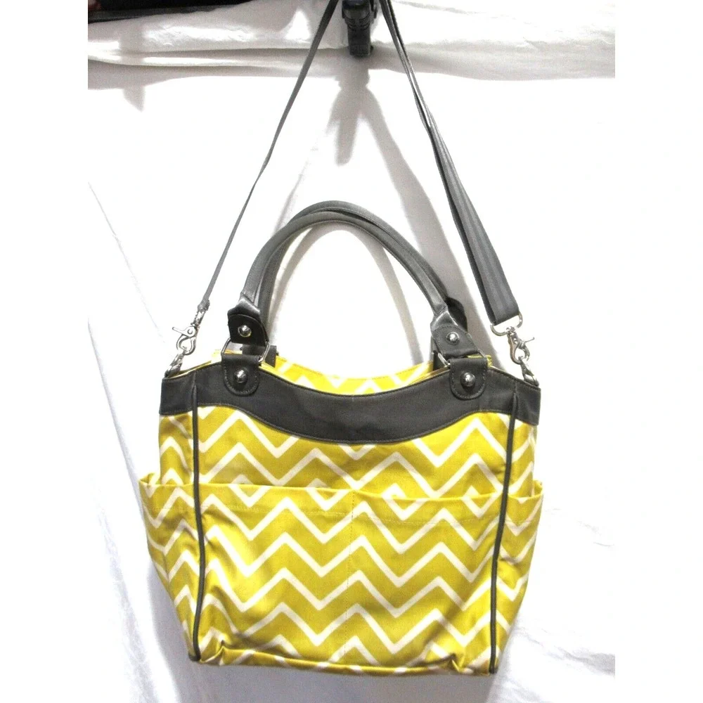 Petunia Pickle Bottom Yellow Canvas Baby Diaper Bag Unisex